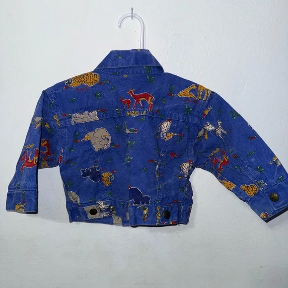Kids Denim Jacket with Animal Print - Picture 2 of 3